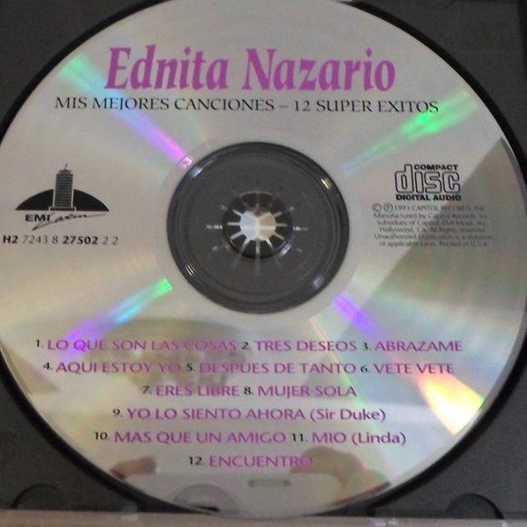 Ednita Nazario CD - Mis Mejores Canciones - 12 Super Éxitos - Picture 3 of 5